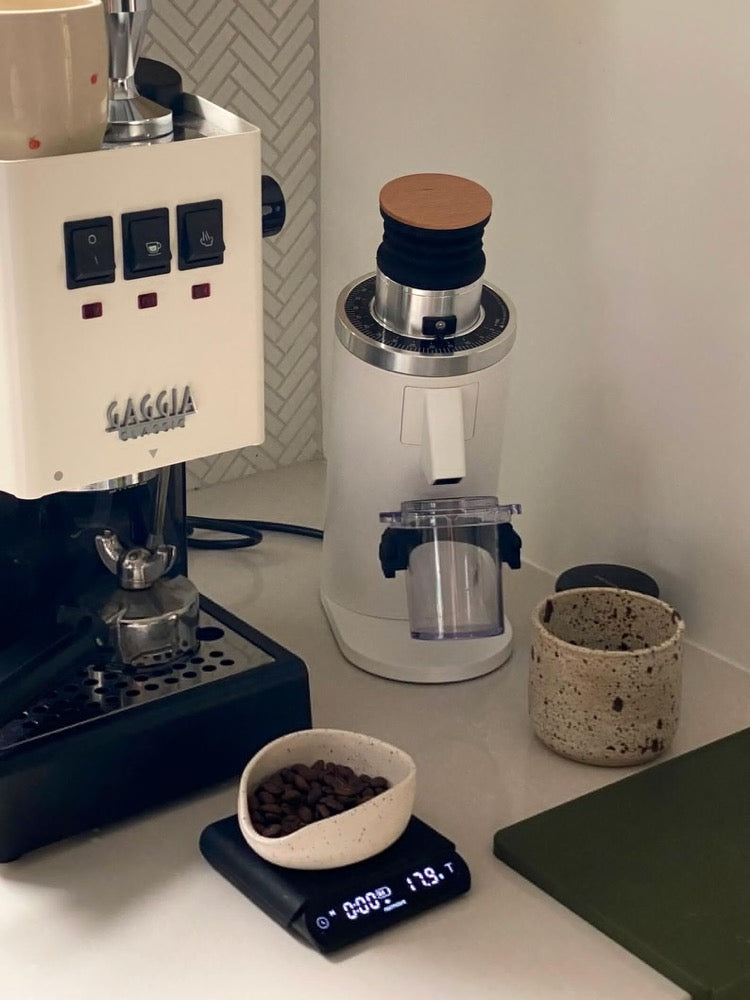 Handmade ceramic coffee measuring tray